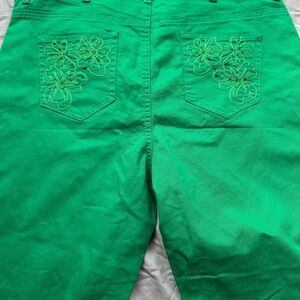 💚3/$25 18W Green Embroidered Jeans